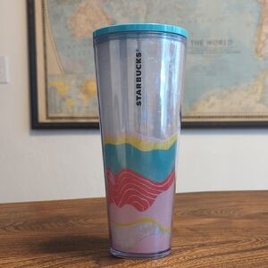 Starbucks Multicolor Wave Tumbler with Teal Lid